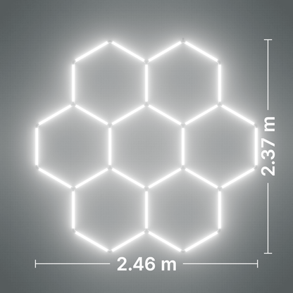 ULTRABEAM LED Light Kit Hex Classic 7-Grid B, no border: its size, measured