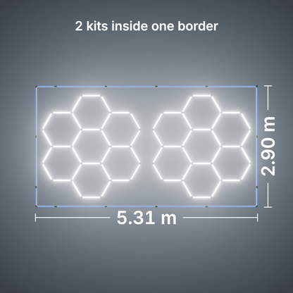 ULTRABEAM LED Light Kit Hex Classic 7-Grid B, pack of 2, Blue border: its size, measured