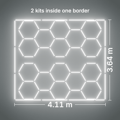 ULTRABEAM LED Light Kit Hex Classic 8-Grid A (Pack of 2), Cool Daylight border: its size, measured