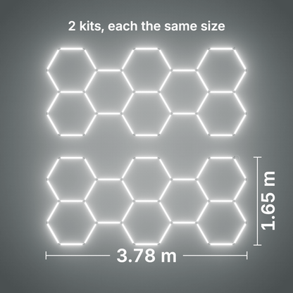 ULTRABEAM LED Light Kit Hex Classic 8-Grid A (Pack of 2), no border: its size, measured