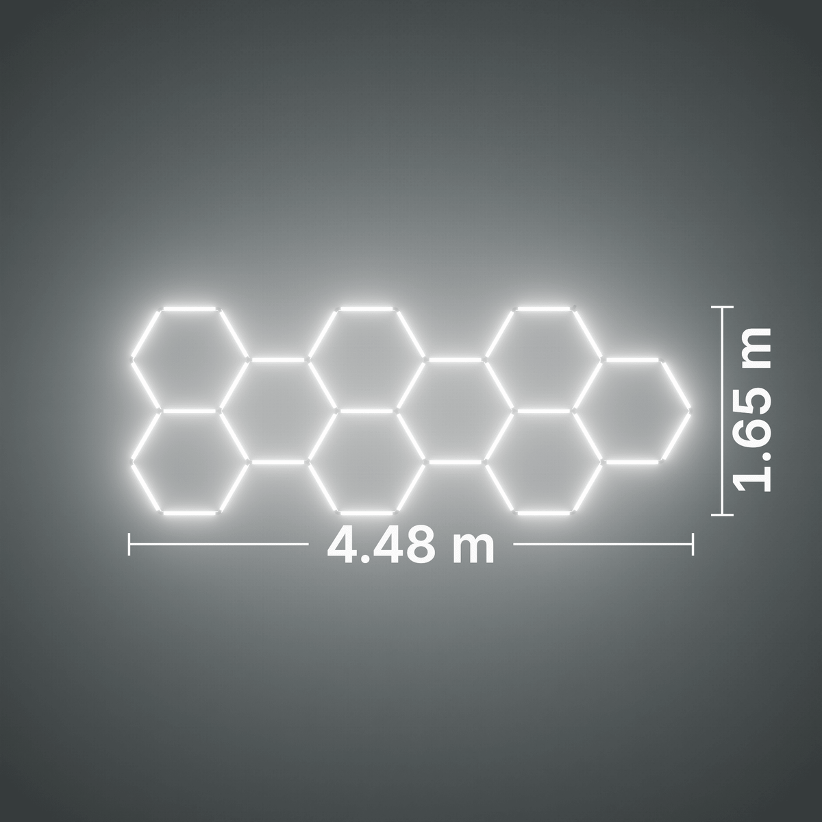 ULTRABEAM LED Light Kit Hex Classic 9-Grid A, no border: its size, measured