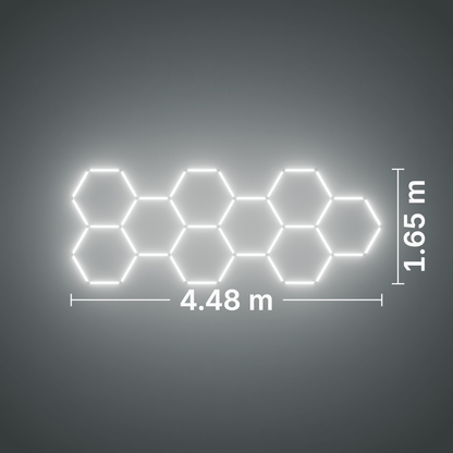 ULTRABEAM LED Light Kit Hex Classic 9-Grid A, no border: its size, measured