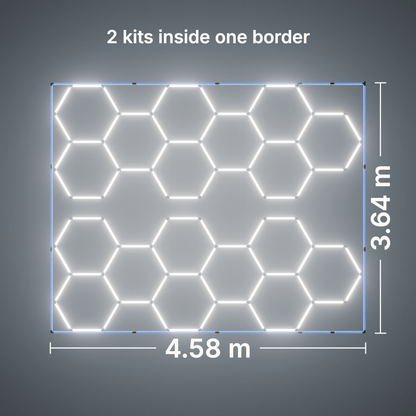ULTRABEAM LED Light Kit Hex Classic 9-Grid A, pack of 2, Blue border: its size, measured