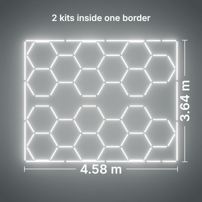ULTRABEAM LED Light Kit Hex Classic 9-Grid A, pack of 2, Cool Daylight border: its size, measured