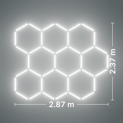 ULTRABEAM LED Light Kit Hex Classic 9-Grid C, no border: its size, measured