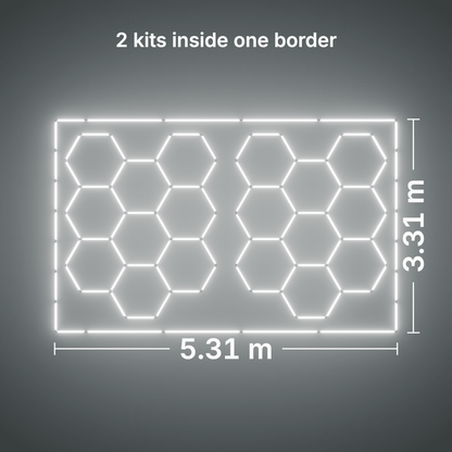 ULTRABEAM LED Light Kit Hex Classic 9-Grid C, pack of 2, Cool Daylight border: its size, measured