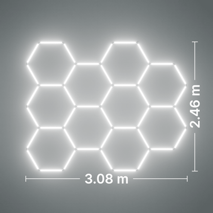 ULTRABEAM LED Light Kit Hex Classic 10-Grid B, no border: its size, measured
