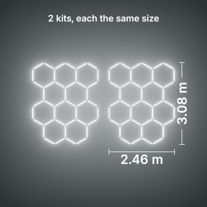 ULTRABEAM LED Light Kit Hex Classic 10-Grid B, pack of 2, no border: its size, measured