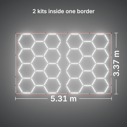 ULTRABEAM LED Light Kit Hex Classic 11-Grid C, pack of 2, Red border: its size, measured