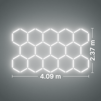 ULTRABEAM LED Light Kit Hex Classic 14-Grid C, no border: its size, measured