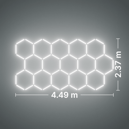 ULTRABEAM LED Light Kit Hex Classic 15-Grid D, no border: its size, measured