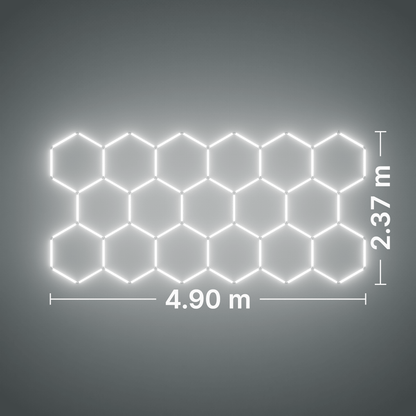 ULTRABEAM LED Light Kit Hex Classic 17-Grid C, no border: its size, measured