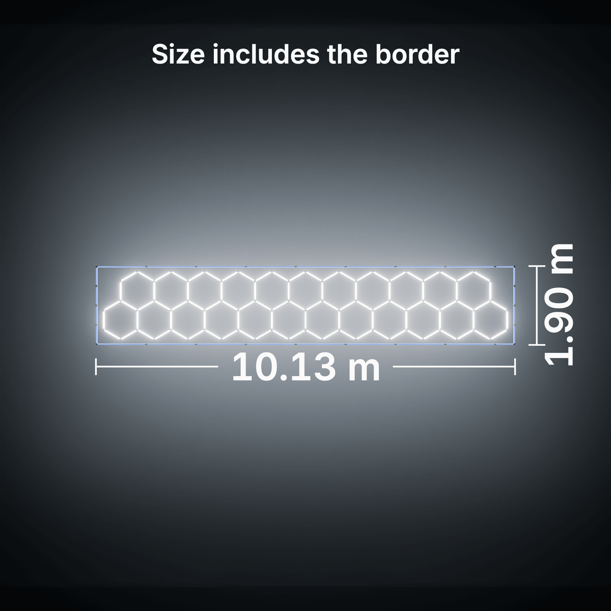 ULTRABEAM LED Light Kit Hex Classic 23-Grid A, Blue border: its size, measured