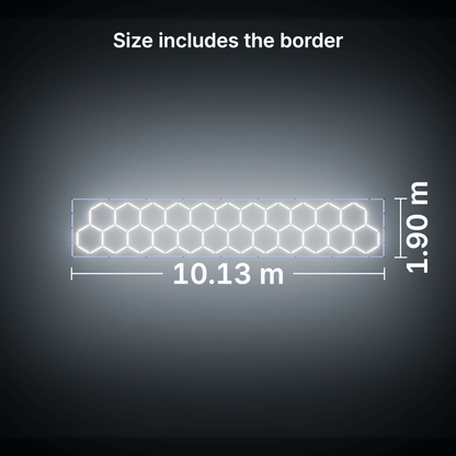 ULTRABEAM LED Light Kit Hex Classic 23-Grid A, Blue border: its size, measured