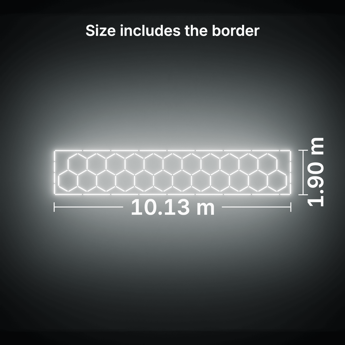 ULTRABEAM LED Light Kit Hex Classic 23-Grid A, Cool Daylight border: its size, measured