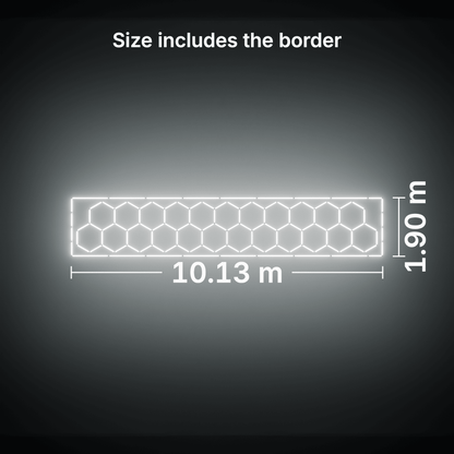 ULTRABEAM LED Light Kit Hex Classic 23-Grid A, Cool Daylight border: its size, measured