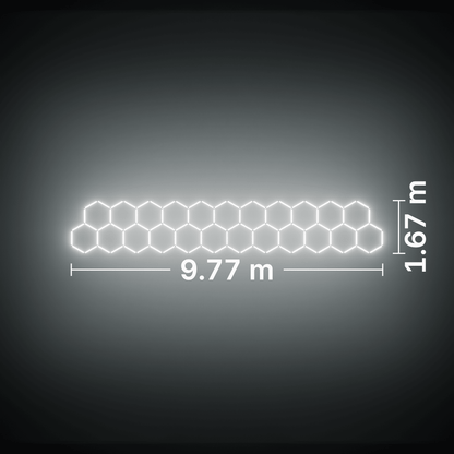 ULTRABEAM LED Light Kit Hex Classic 23-Grid A, no border: its size, measured