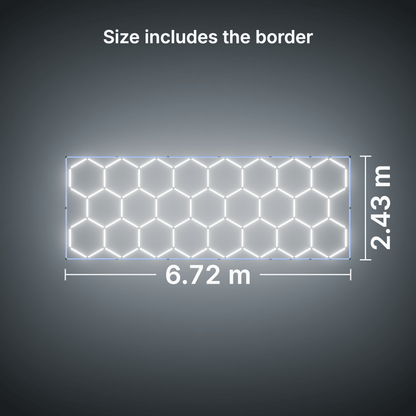 ULTRABEAM LED Light Kit Hex Classic 23-Grid C, Blue border: its size, measured