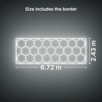 ULTRABEAM LED Light Kit Hex Classic 23-Grid C, Cool Daylight border: its size, measured