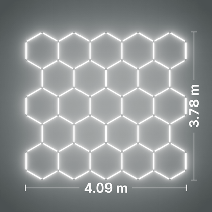 ULTRABEAM LED Light Kit Hex Classic 23-Grid D, no border: its size, measured