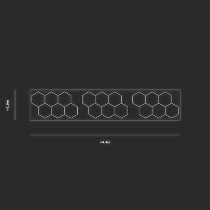 ULTRABEAM LED Light Kit Hex Classic 1.7x2.9m 162W — Cool White, 3-pack