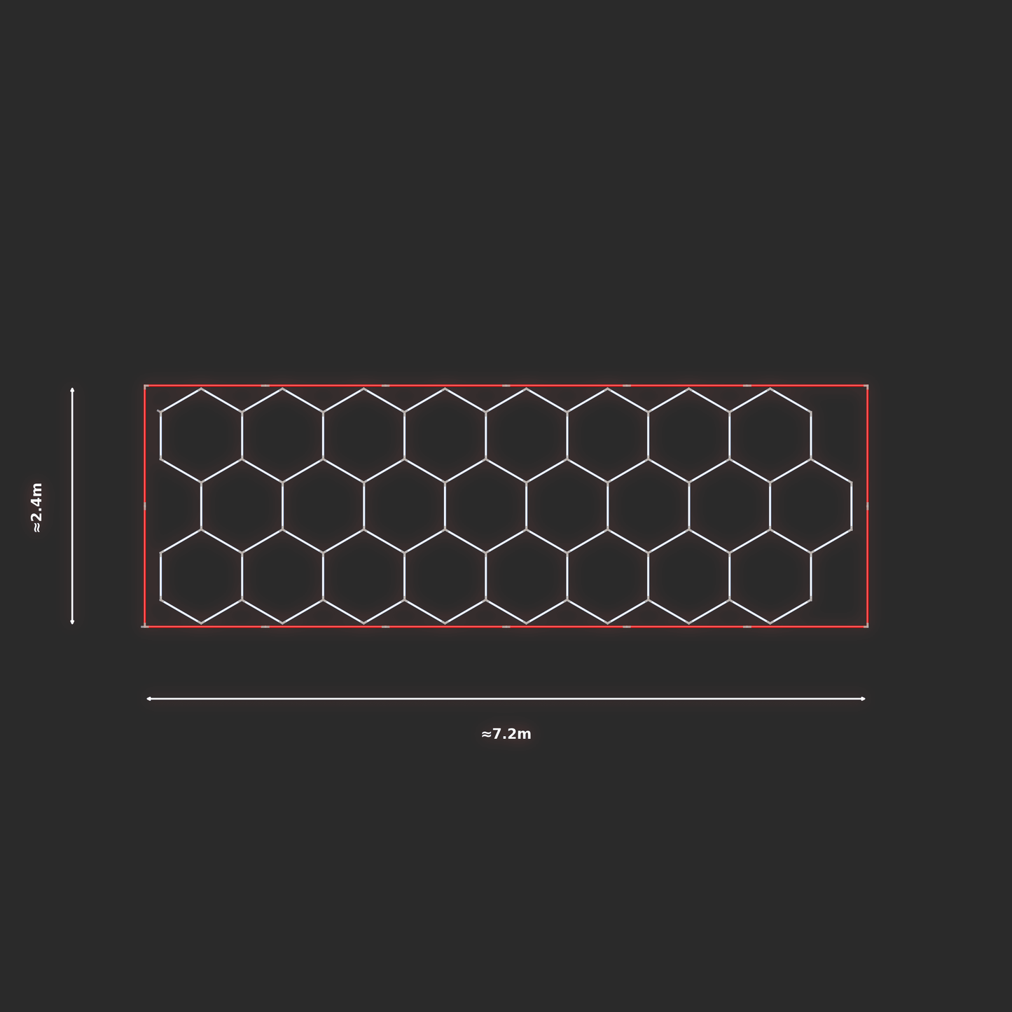 ULTRABEAM LED Light Kit Hex Classic 2.4x6.9m 558W — Red