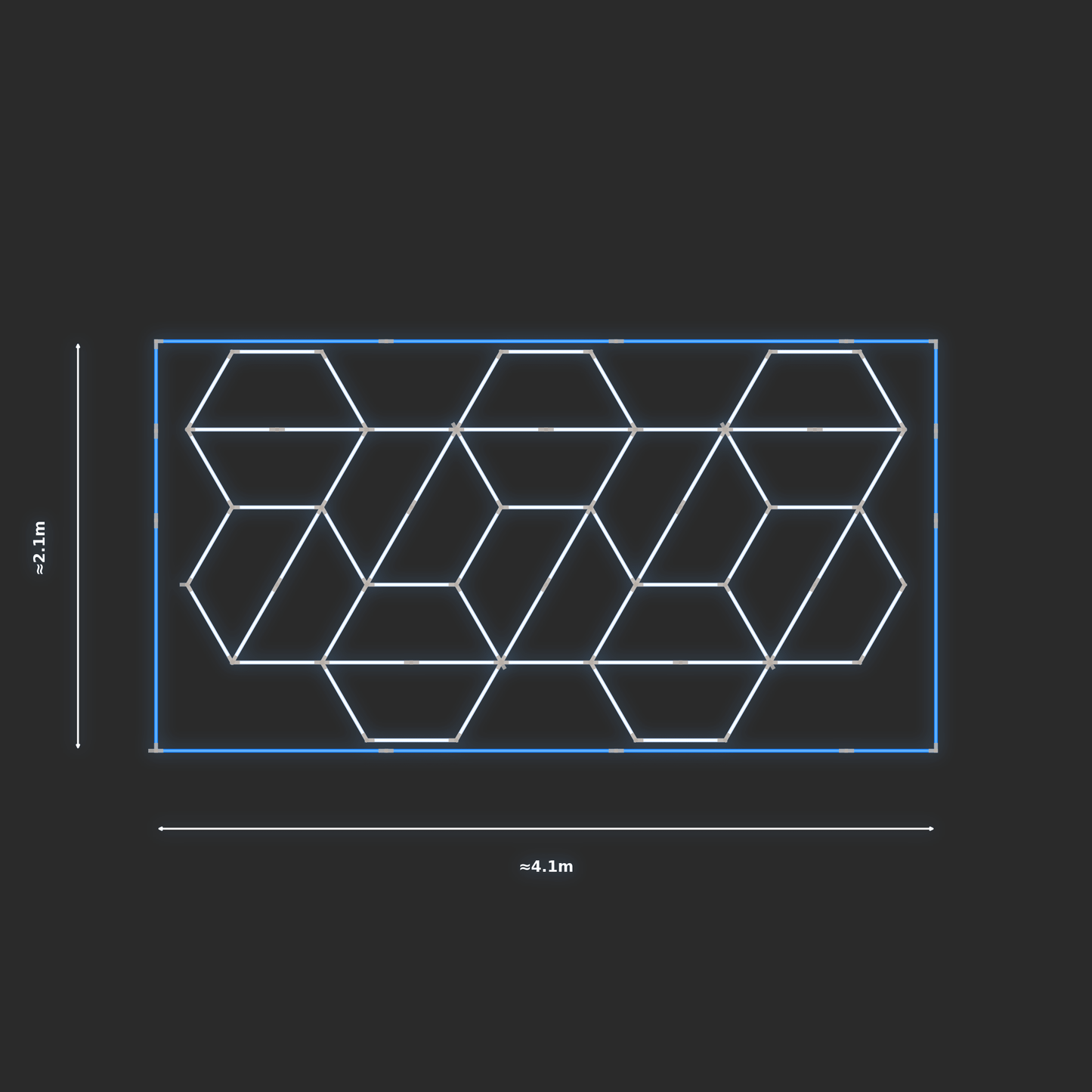 ULTRABEAM LED Light Kit Hex Alternating 2.1x3.8m 378W — Blue