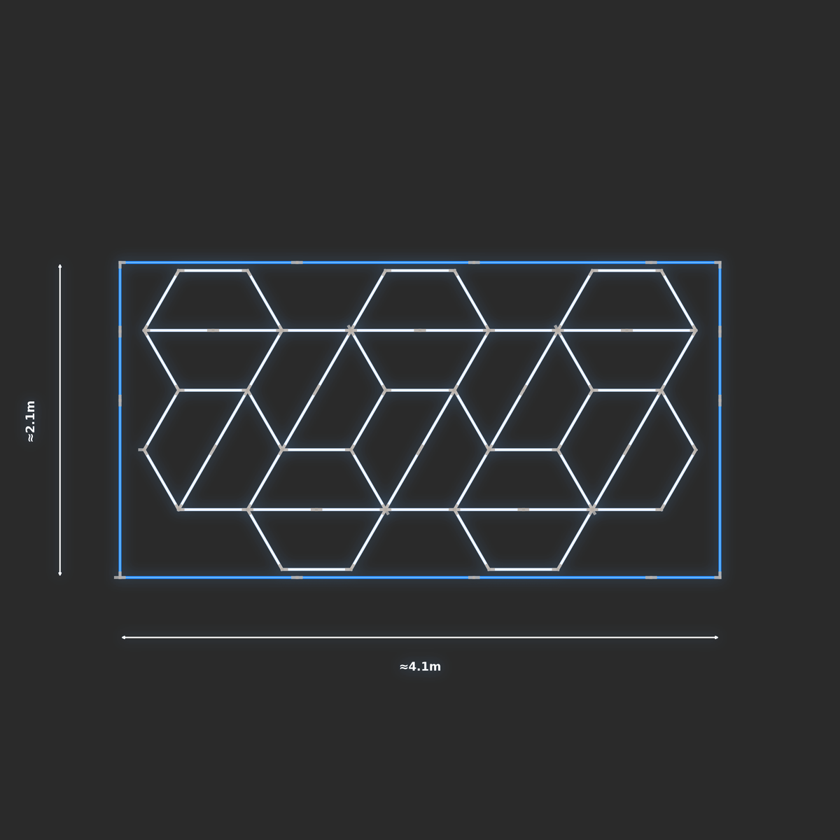 ULTRABEAM LED Light Kit Hex Alternating 2.1x3.8m 378W — Blue