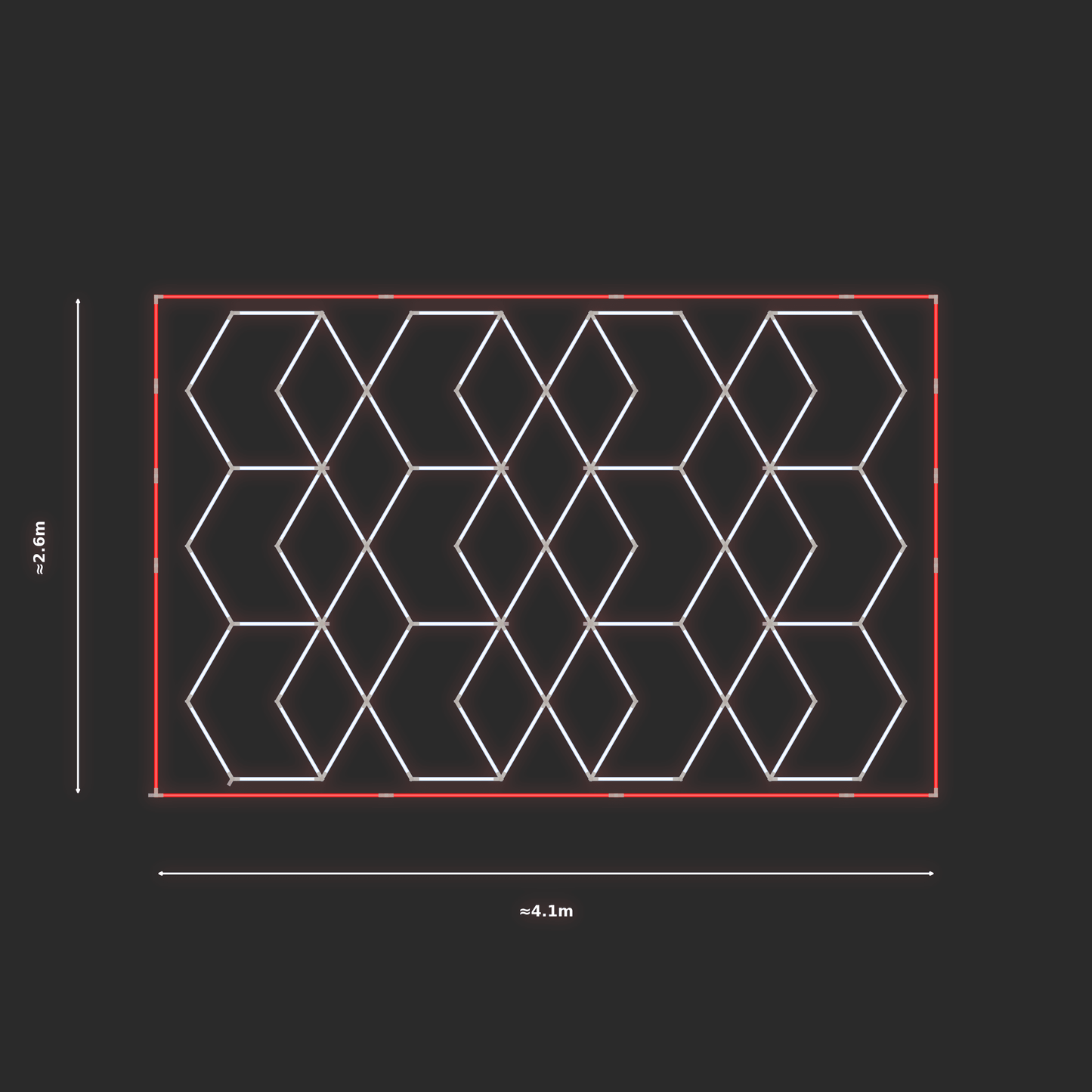 ULTRABEAM LED Light Kit Chevron 3.8x2.5m 528W — Red