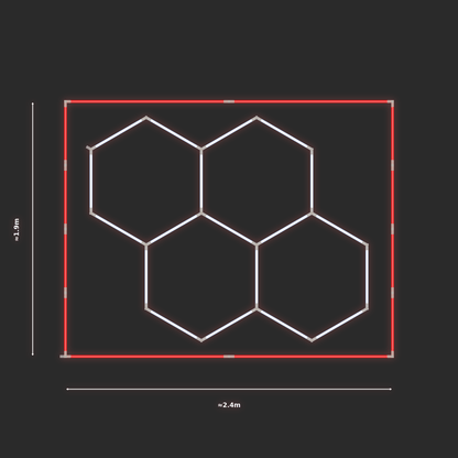 ULTRABEAM LED Light Kit Hex Classic 1.7x2.1m 114W — Red