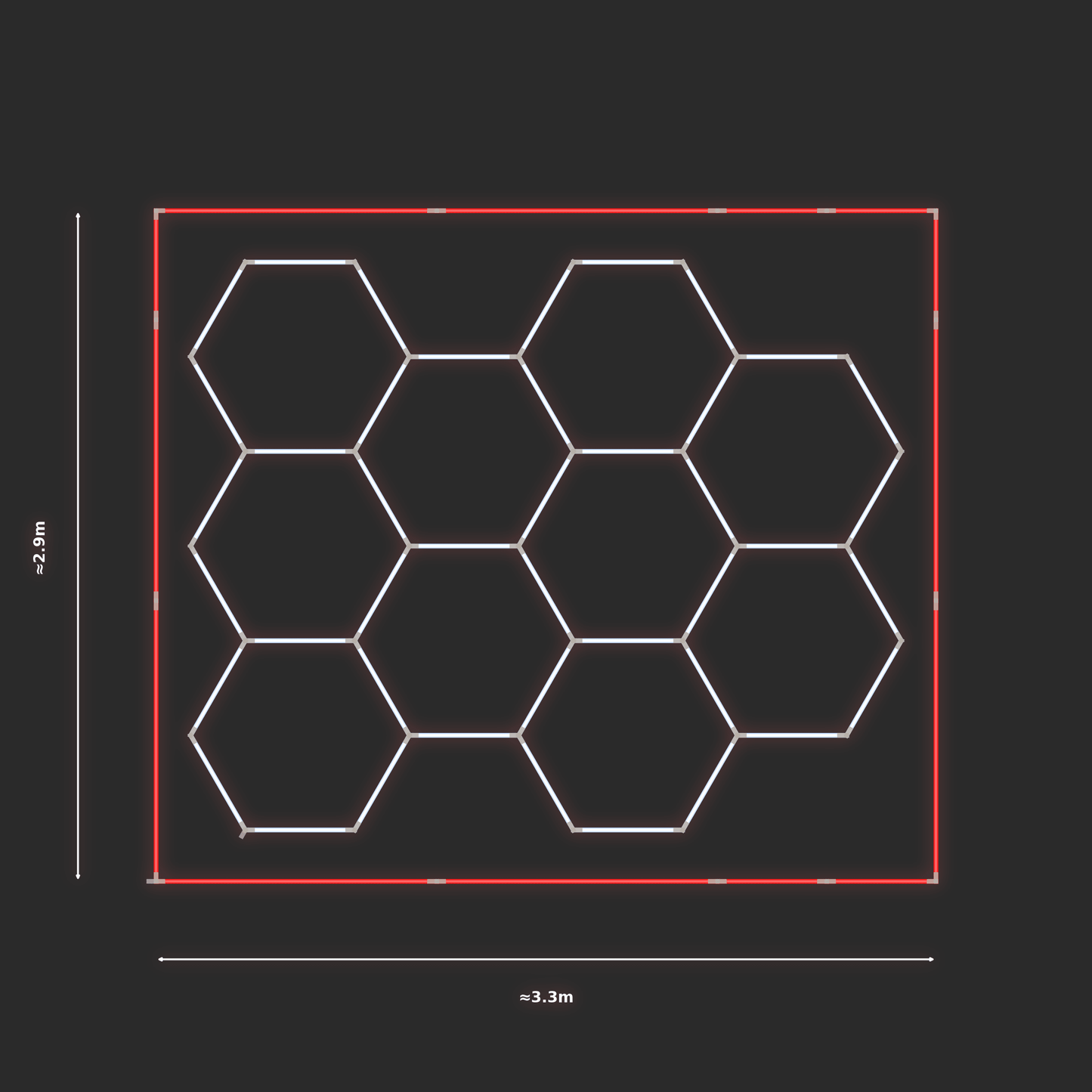 ULTRABEAM LED Light Kit Hex Classic 3.1x2.5m 252W — Red