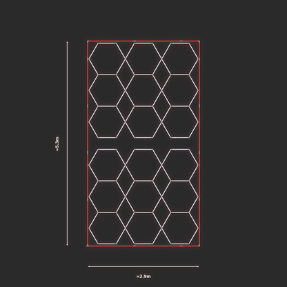 ULTRABEAM LED Light Kit Hex Parallel 2.5x2.8m 288W — Red, 2-pack