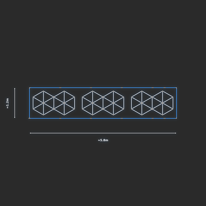 ULTRABEAM LED Light Kit Hex Subdivided 1.7x1m 138W — Blue, 3-pack