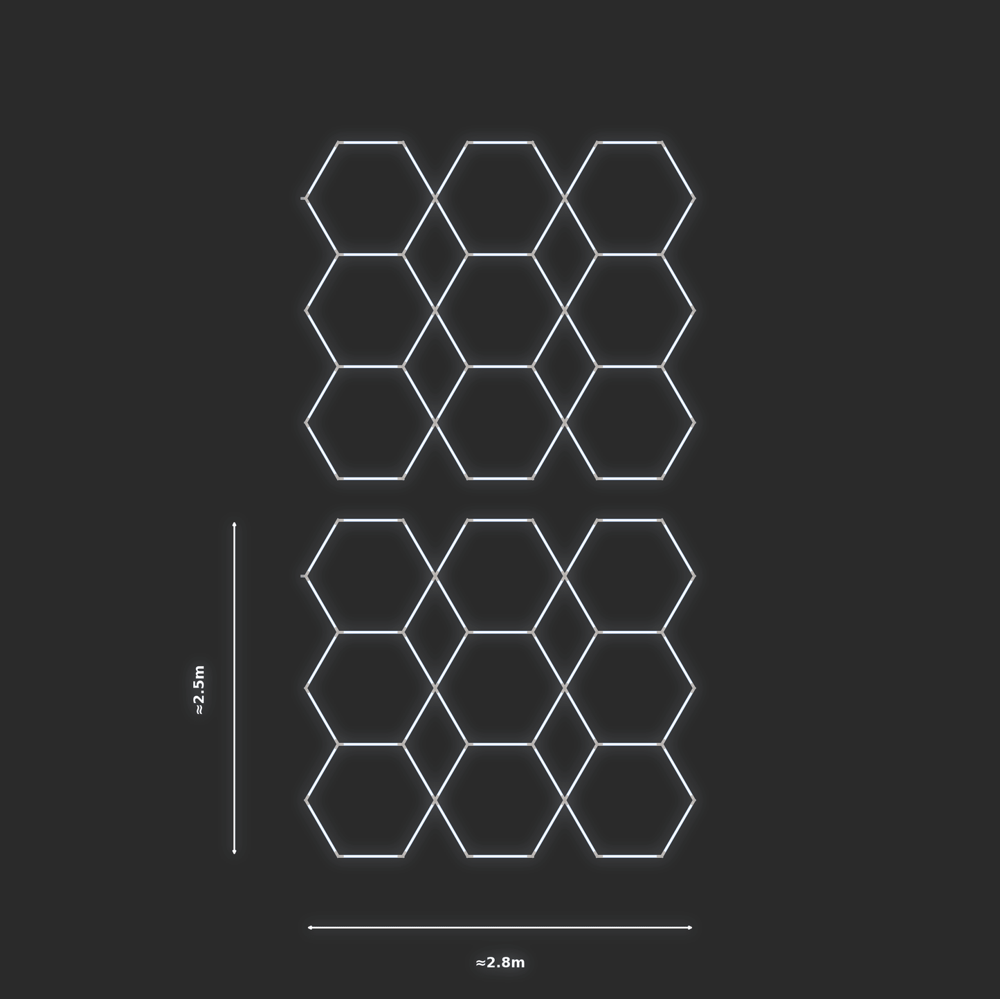 ULTRABEAM LED Light Kit Hex Parallel 2.5x2.8m 288W — None, 2-pack