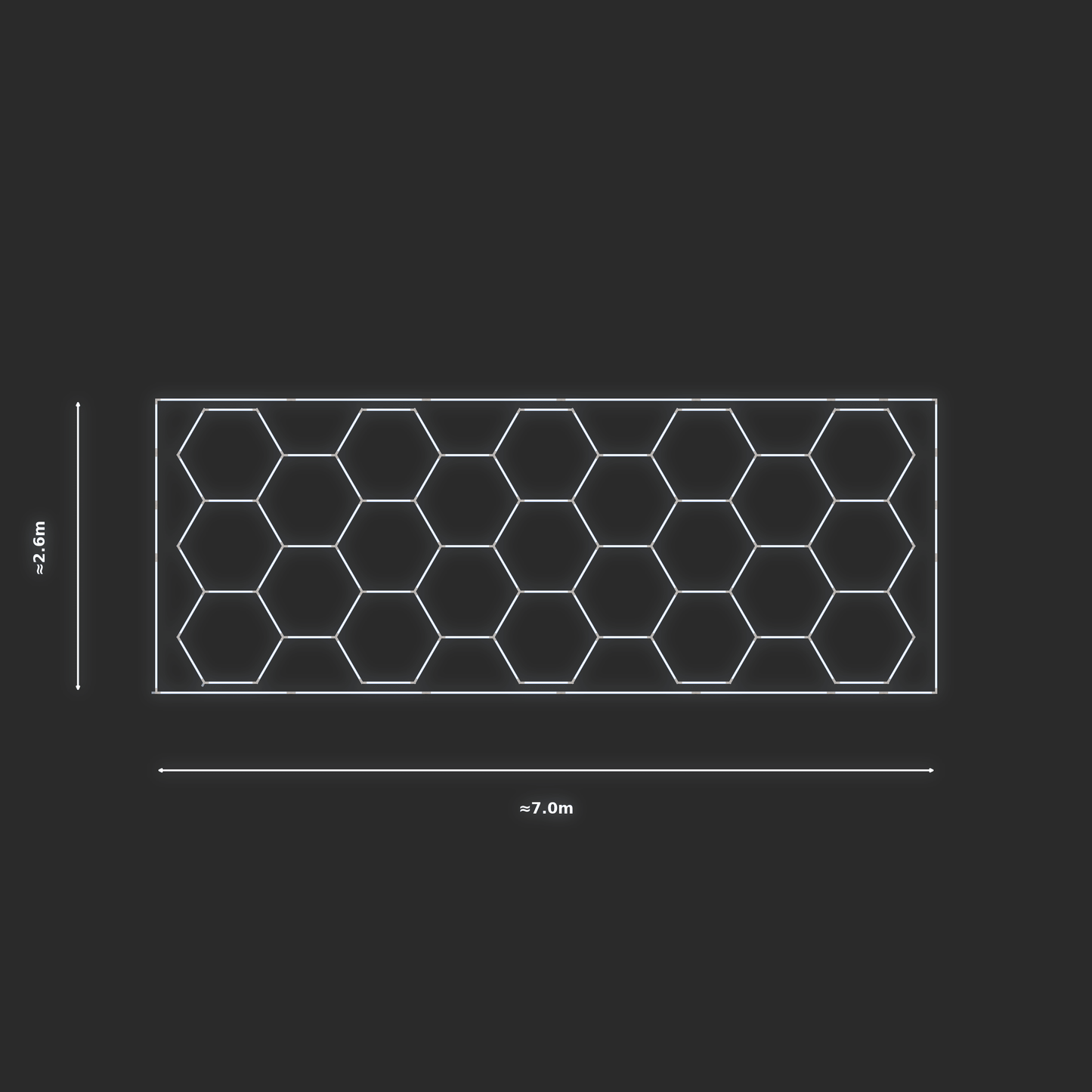 ULTRABEAM LED Light Kit Hex Classic 6.6x2.5m 552W — Cool White