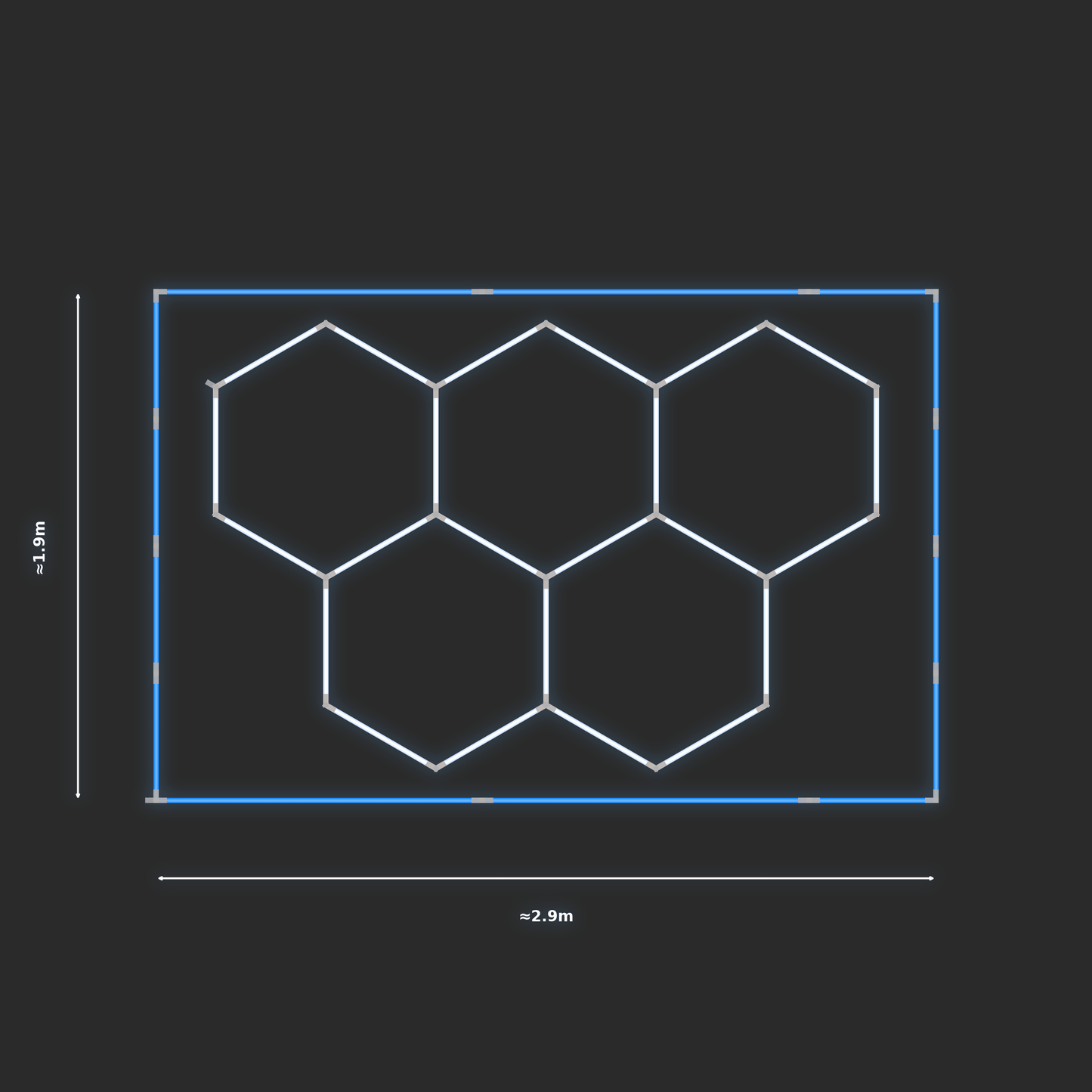 ULTRABEAM LED Light Kit Hex Classic 1.7x2.5m 138W — Blue