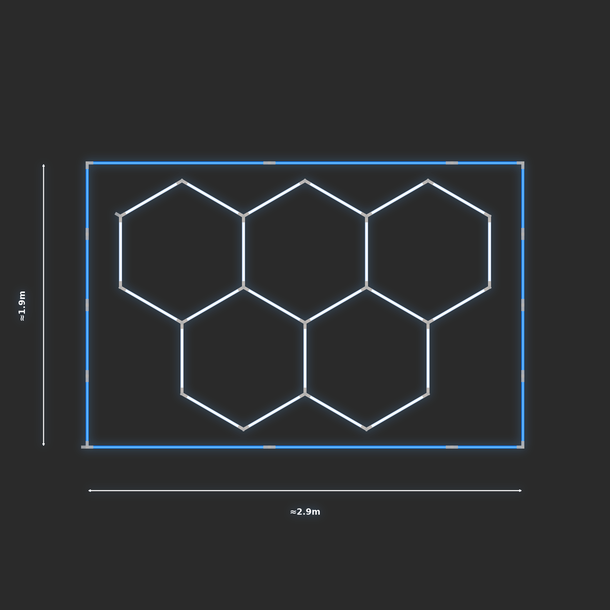 ULTRABEAM LED Light Kit Hex Classic 1.7x2.5m 138W — Blue