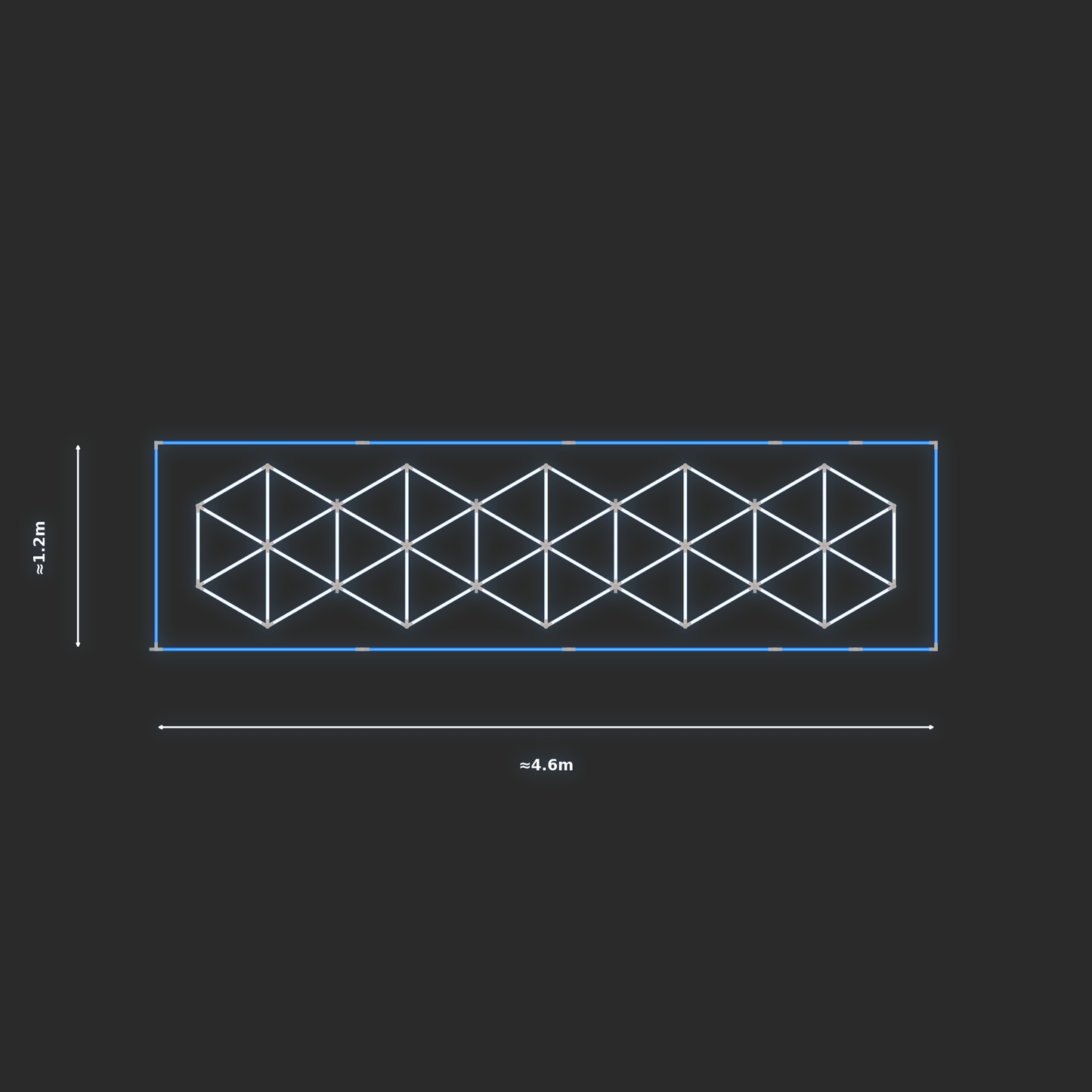 ULTRABEAM LED Light Kit Hex Subdivided 4.1x1m 336W — Blue