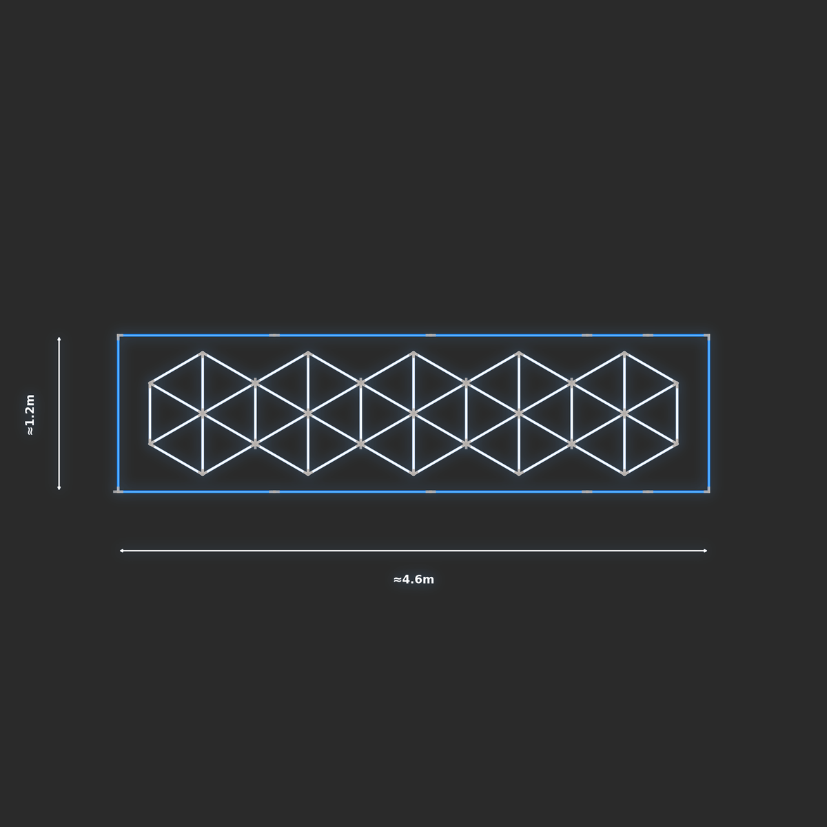 ULTRABEAM LED Light Kit Hex Subdivided 4.1x1m 336W — Blue
