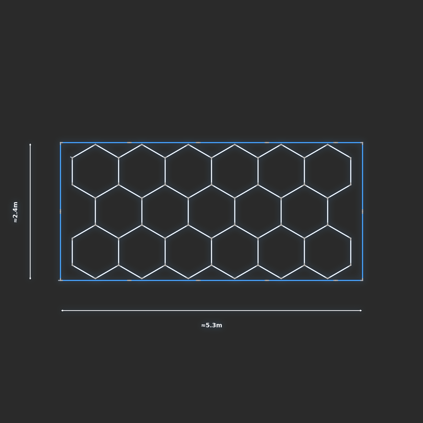 ULTRABEAM LED Light Kit Hex Classic 2.4x4.9m 408W — Blue