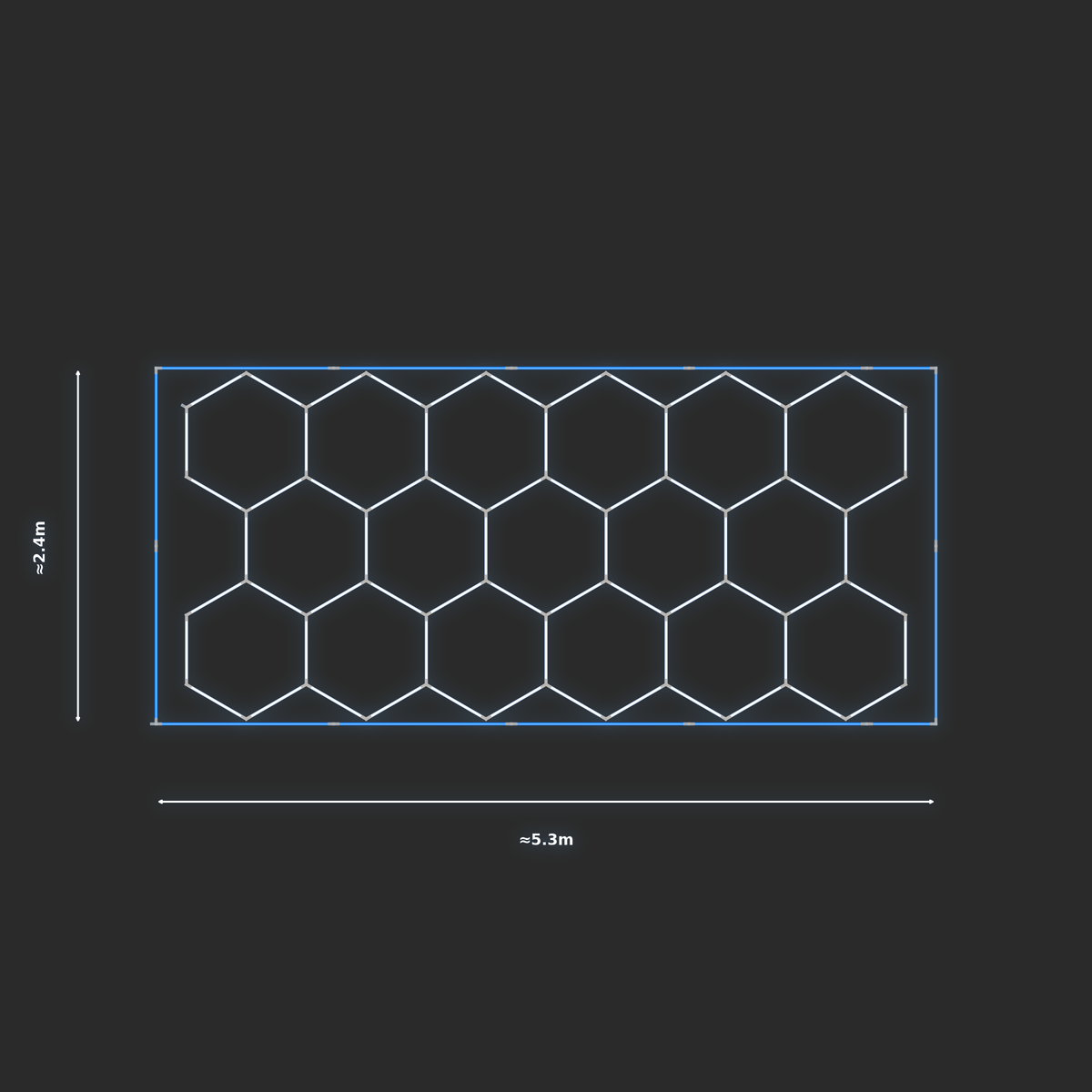 ULTRABEAM LED Light Kit Hex Classic 2.4x4.9m 408W — Blue