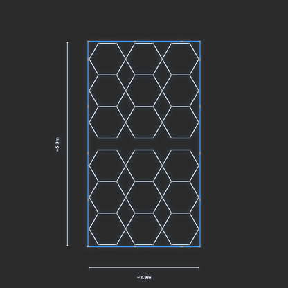 ULTRABEAM LED Light Kit Hex Parallel 2.5x2.8m 288W — Blue, 2-pack