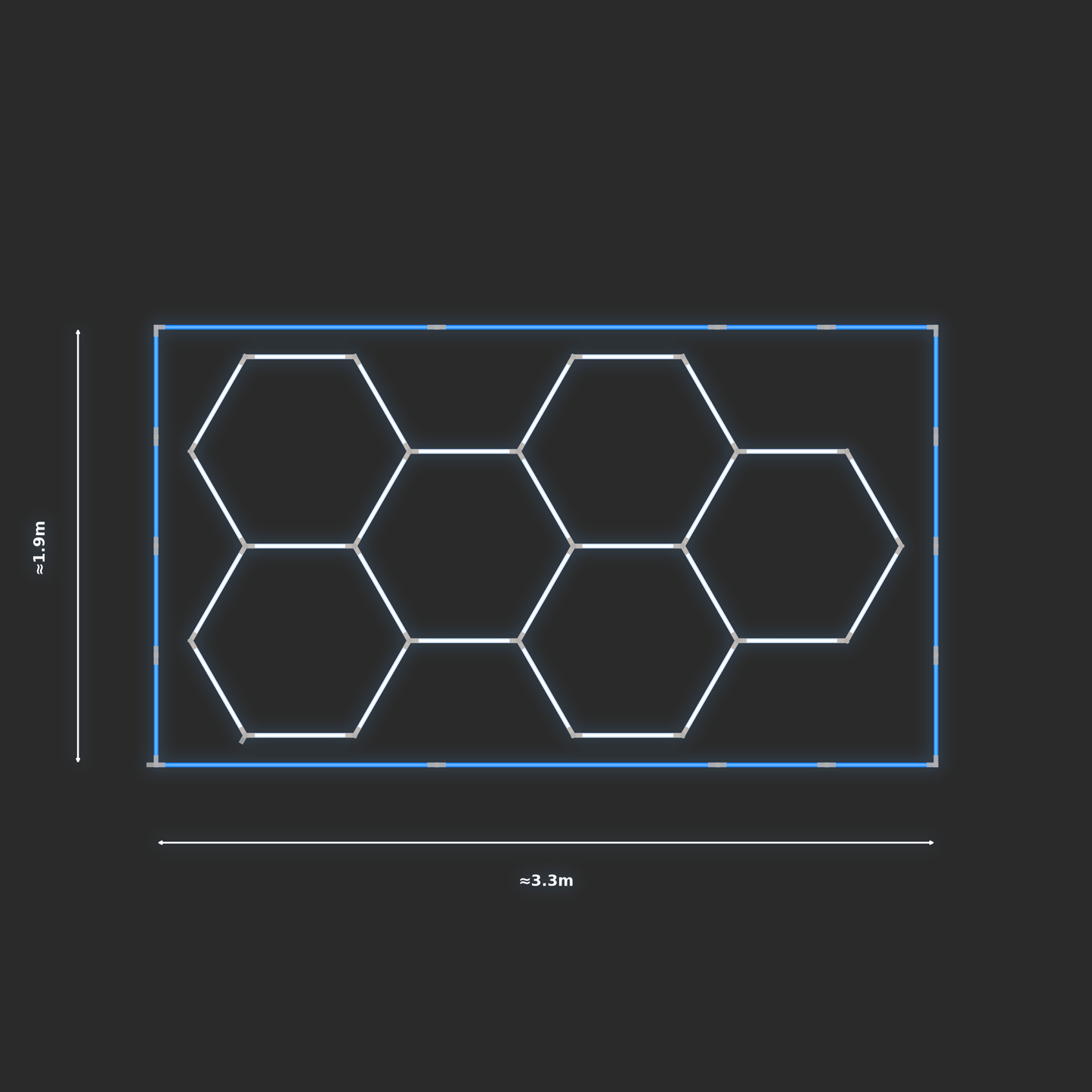 ULTRABEAM LED Light Kit Hex Classic 3.1x1.7m 168W — Blue