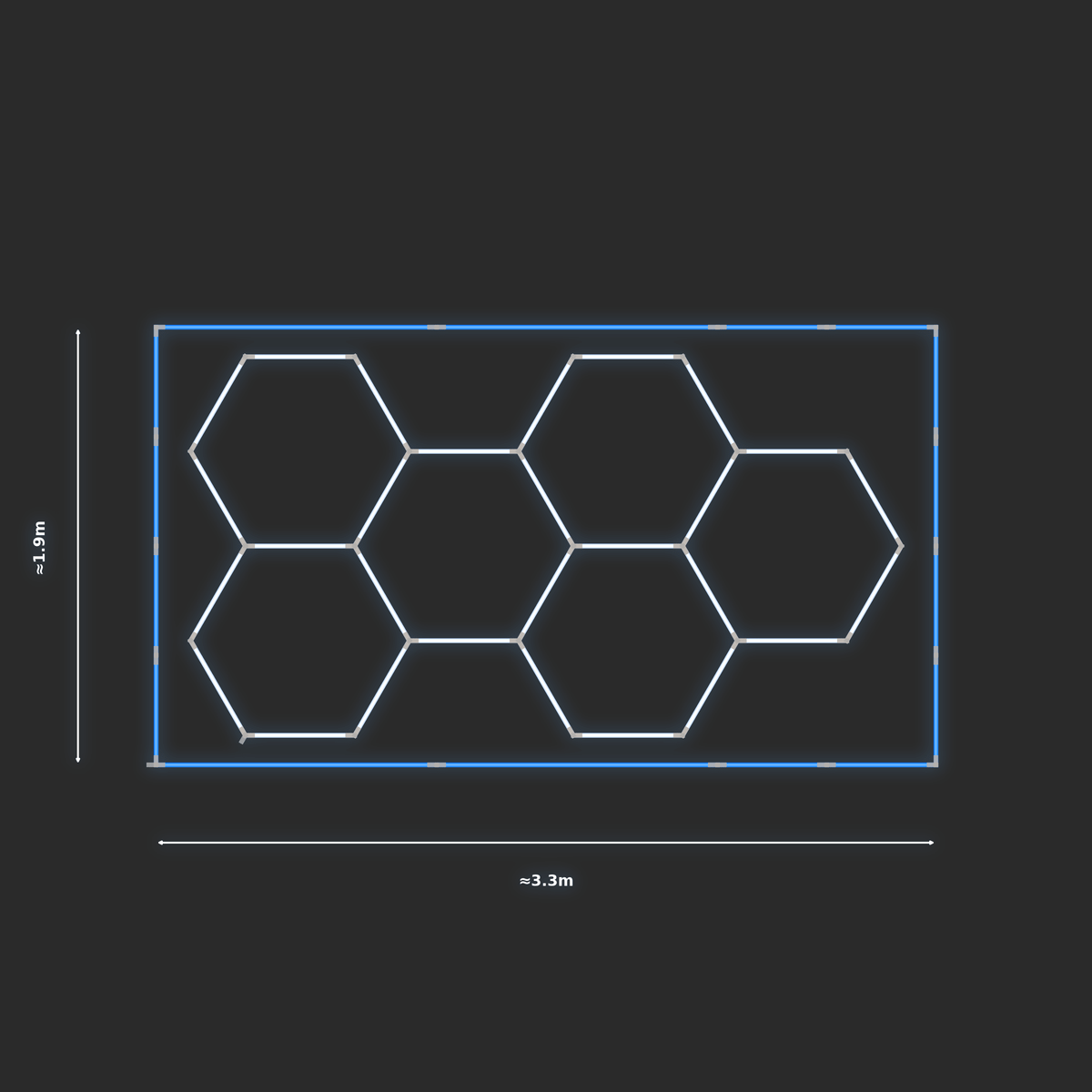 ULTRABEAM LED Light Kit Hex Classic 3.1x1.7m 168W — Blue