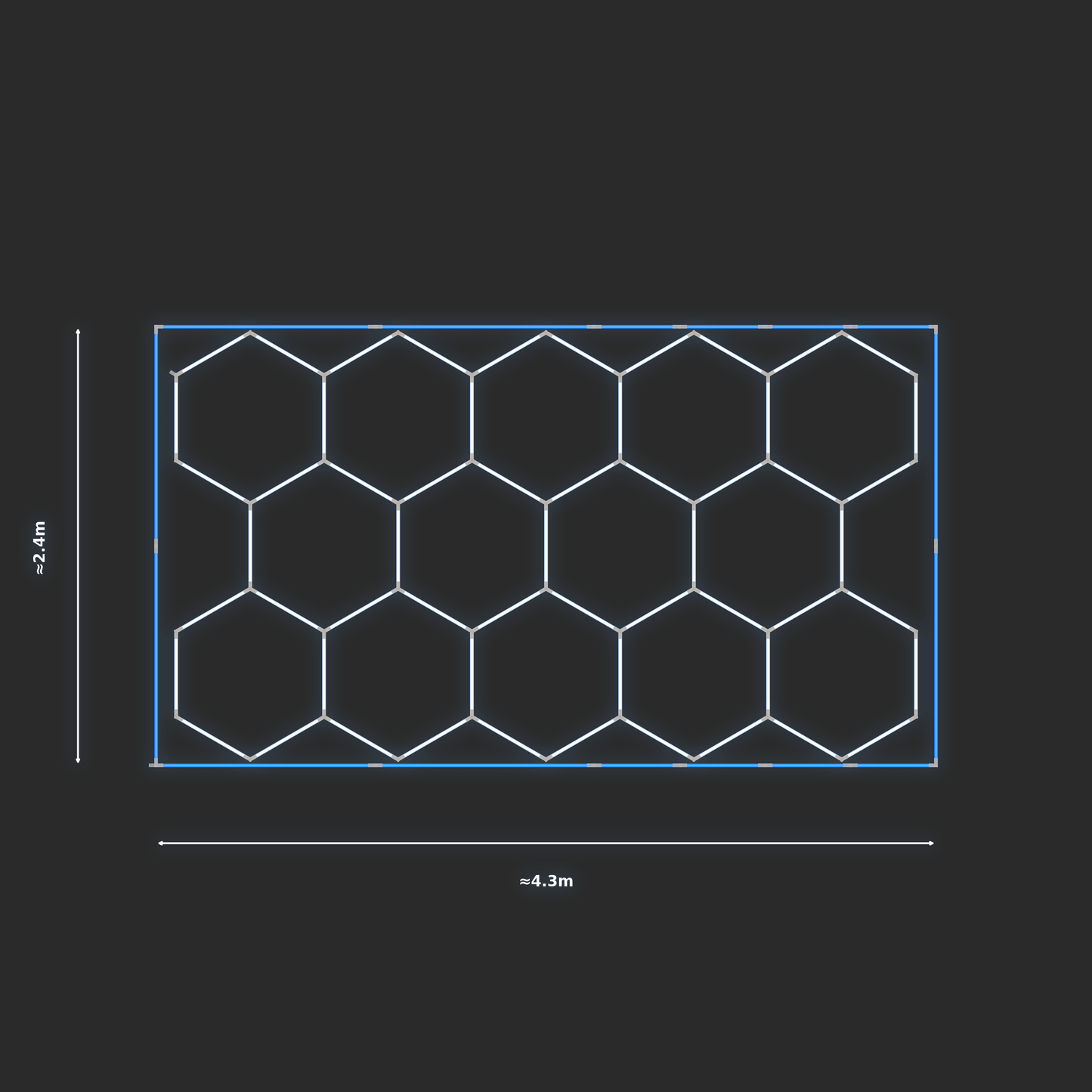ULTRABEAM LED Light Kit Hex Classic 2.4x4.1m 342W — Blue