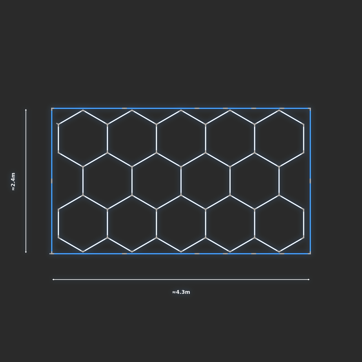 ULTRABEAM LED Light Kit Hex Classic 2.4x4.1m 342W — Blue