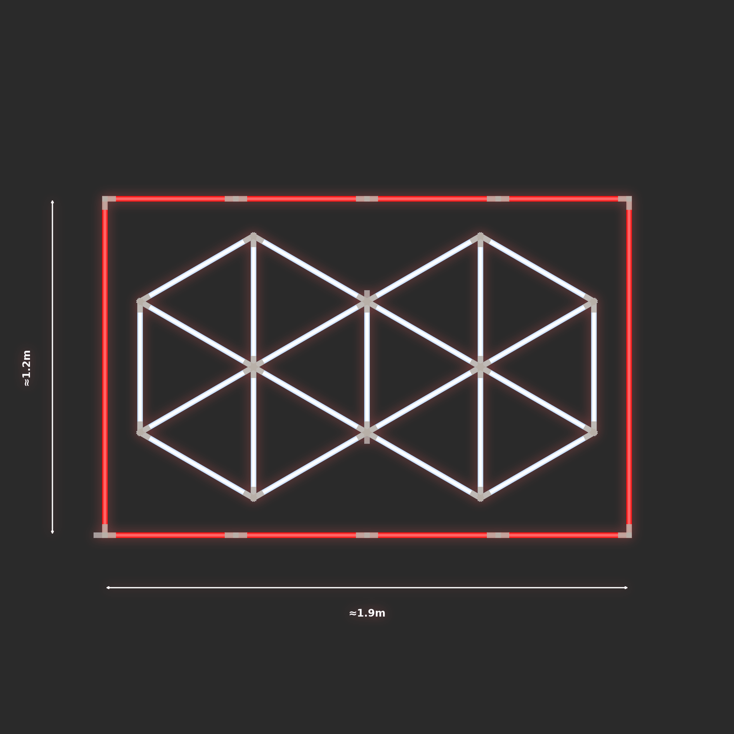 ULTRABEAM LED Light Kit Hex Subdivided 1.7x1m 138W — Red
