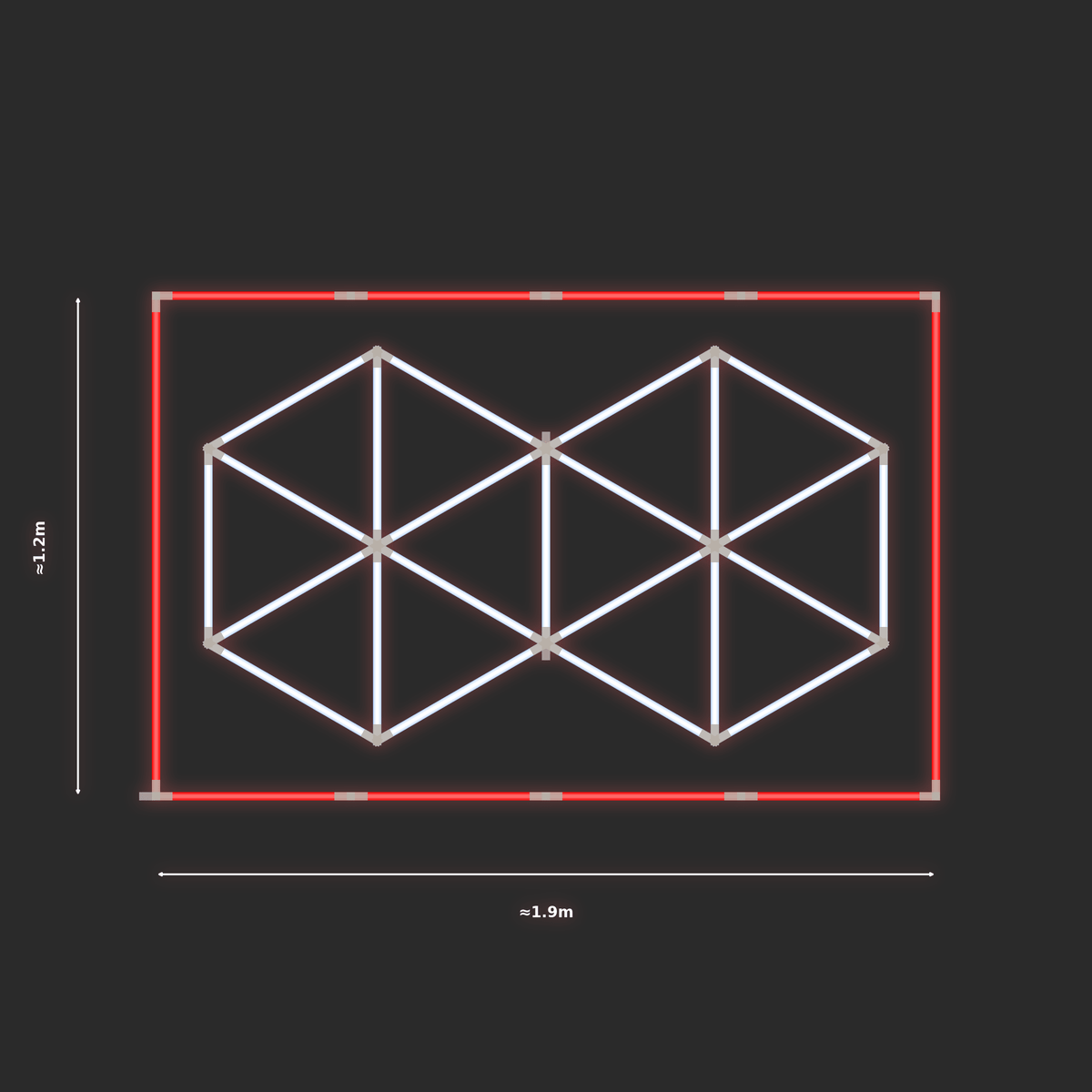 ULTRABEAM LED Light Kit Hex Subdivided 1.7x1m 138W — Red