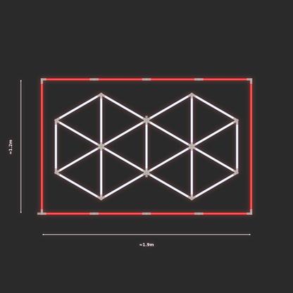 ULTRABEAM LED Light Kit Hex Subdivided 1.7x1m 138W — Red