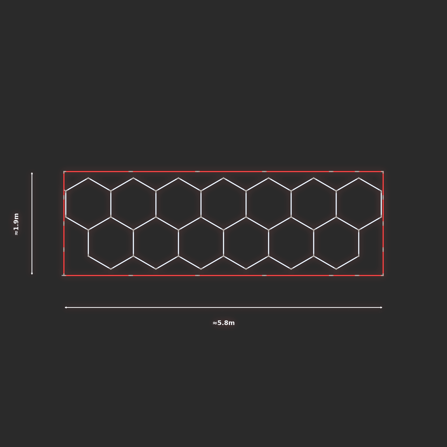 ULTRABEAM LED Light Kit Hex Classic 1.7x5.7m 330W — Red
